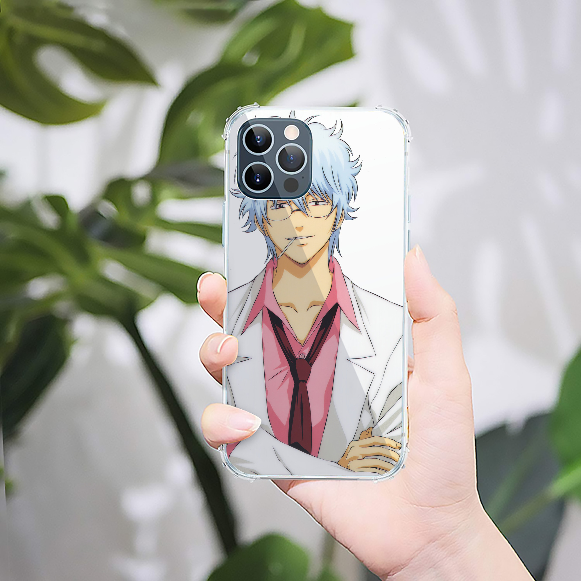 （画像用） ぎんたま 坂田銀時（さかたぎんとき） 神楽 志村新八（しむら しんぱち） GINTAMA Sakata Gintoki Kagura Shimura Shinpachi 【iPhone 12シリーズ対応】透明スマホケース（クリアソフトケース）